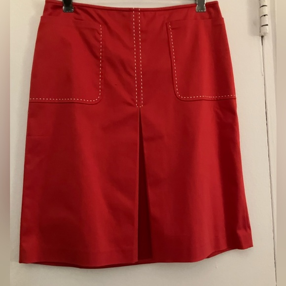 Loft red Double Pocket Front Pleat skirt ❤️❤️❤️ - Picture 6 of 7